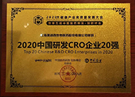 【美·记闻】威客电竞荣获2020中国研发CRO企业20强