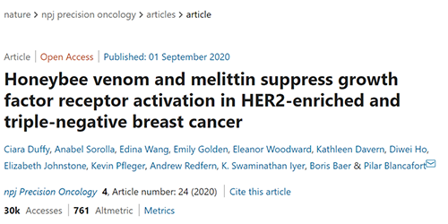 攻克三阴性乳腺癌，，，，，蜜蜂毒液竟是要害？？？？？？？